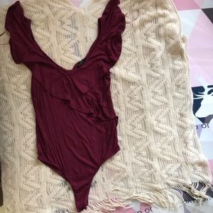 Body suit color true color burgundy